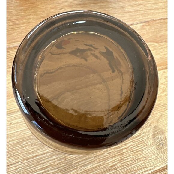 Vintage Set of 7 Amber Juice Glasses Painted Floral Blossoms MCM Mid Century - Picture 6 of 6